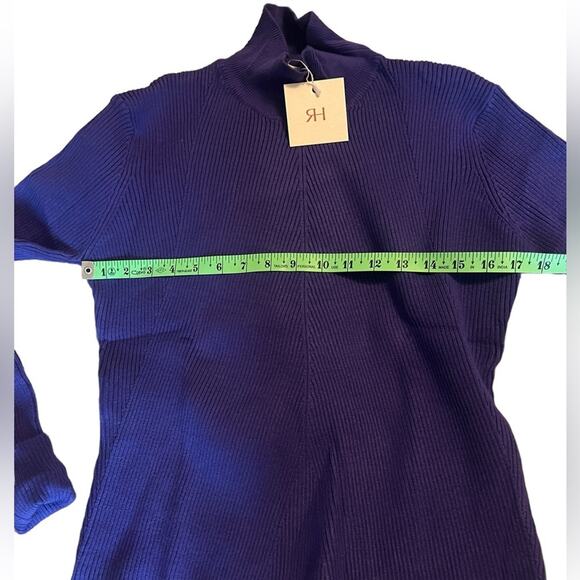 NWT RIHOAS The Solid Mock Neck Knit Top - Purple Medium - Picture 6 of 11